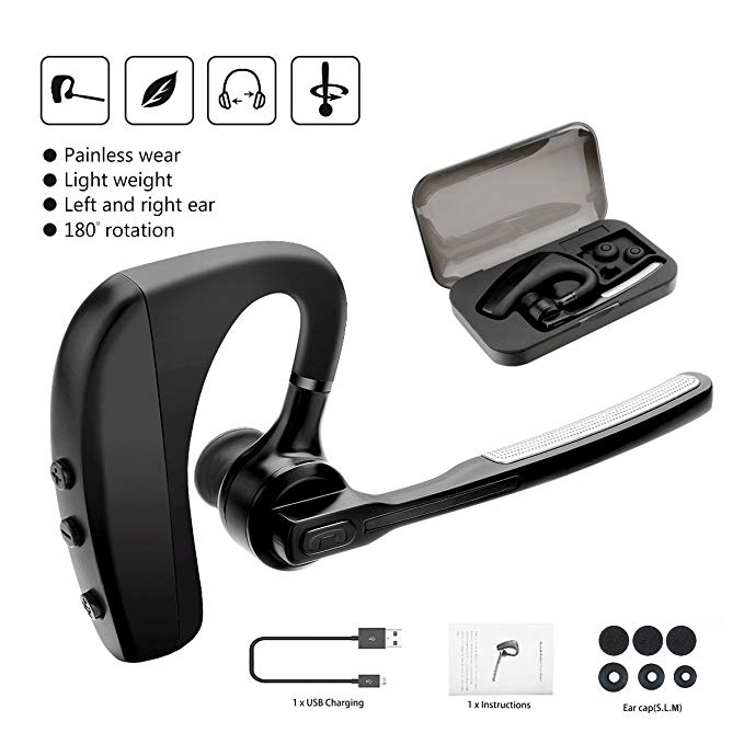 Note 8 Wireless Earpiece Business, Qicool Handsfree Bluetooth Headset V4.1 In-ear Earbuds with Microphone Compatible With iphone X/8/ 8 plus/7 7plus,Glaxy S9 plus/S9/S8/S7 Most Smartphones