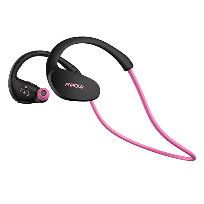 Mpow [Gen-2 Version] Cheetah Bluetooth Headphones V4.1 Nano-coating Sweatproof Sport Headphones for Running Gym Exercise Hands-free Calling-Pink