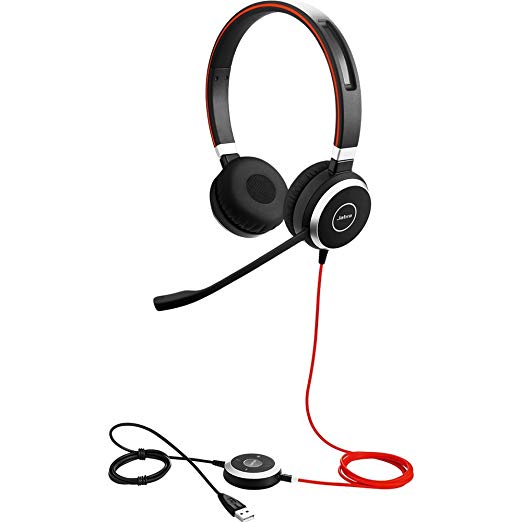 Jabra Evolve 40 UC Stereo Wired Headset/Music Headphones (U.S. Retail Packaging)