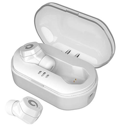 True Wireless Earbuds, MAOKOT Touch Control Truly Bluetooth Headphones in-Ear Noise Cancelling with Charging Box IPX7 Waterproof Mini Stereo Earphones for IPhone,iPad,Android Phones