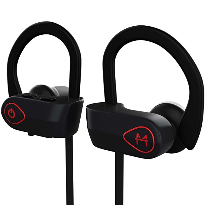 ONE DAY SALE!! - MX10 Bluetooth Iphone Headphones - Ear Buds Wireless Headphones - Designed For Running and Sport Workouts - Built-in Microphone With Noise Cancellation - IPX7 WaterProof