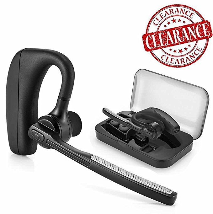 Bluetooth Headphones, CROANIA Wireless Earbuds Painless Light Weight Stereo Bluetooth Headset V4.1 Earphones with Mic and Carrying Case for iPhone Samsung iPad Android Phones One Pcs Earpiece (Black)