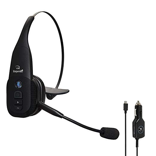 VXi BlueParrott B350-XT Bluetooth Headset Bundle with AC Power Supply and Car Charger Plus Additional Coiled Car Charger (12V)