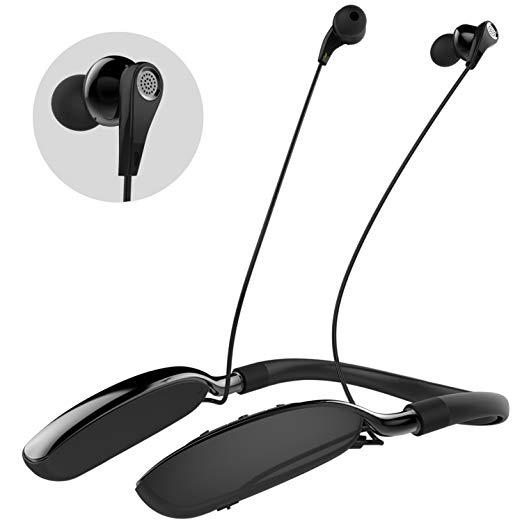 Active Noise Cancelling Wireless Neckband Earbuds - Bluetooth Headphones,W/Mic Hi-Fi Stereo 20