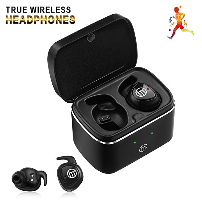 Bluetooth Earbuds Wireless, Zealsound True Wireless Stereo Earbuds with Built-in Mic, TWS In-ear Noise Cancelling Mini Sweatproof Invisible Headphones with Charging Case for iPhone iPad and Android