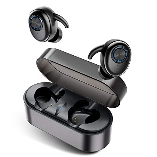 Wireless Earbuds, AairHut A2 True Wireless Bluetooth Earbuds 15-Hr Playtime 3D Stereo Sound In-ear Headphones with Easy Pair Tech and 28-Hr Playtime for Mono Mode