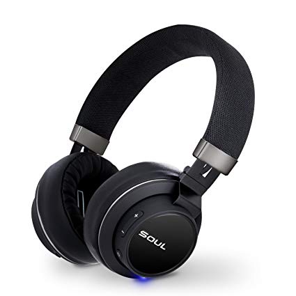 SOUL IMPACT OE signature sound On-Ear wireless headphones, Bluetooth over ear headphones stereo bass w/ clarity of mids & highs, Stylish Black,18 hours playtime, Carrying bag, Lightweight and Foldable