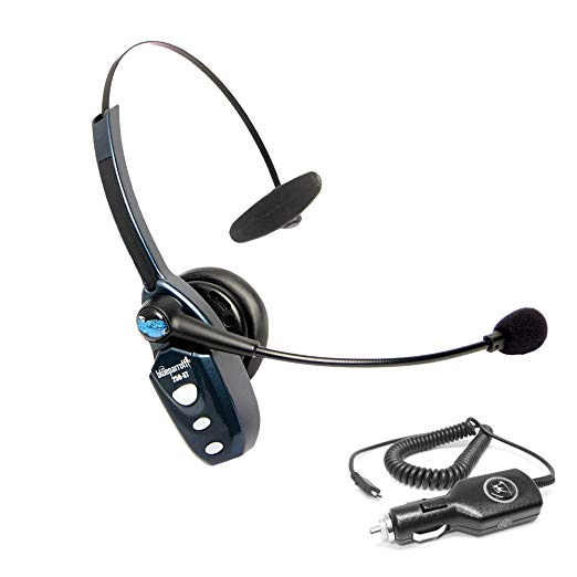 VXi BlueParrott B250-XT Bluetooth Headset with AC Power Supply - INCLUDES - MobileSpec 12V Replacement Car Charger