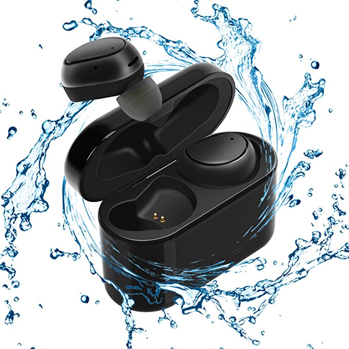 Bluetooth Headphones GULUDED True Wireless Earbuds Sweatproof Bluetooth 4.1 Noise Cancelling In-Ear Gym Headphones with Built-in Microphone and 500mAh Charging Case for Gym,Sports and Running