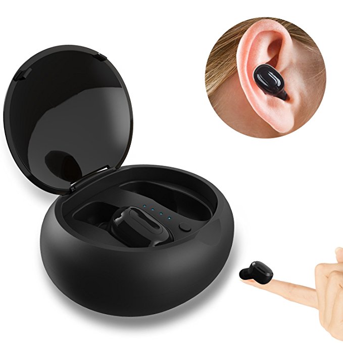 Wireless Earbuds, TUSBIKO Mini Dual Bluetooth Earbud with Mic, In Ear V4.2 HD Stereo IPX7 Waterproof Bluetooth Headphones, Invisible Noise Reduction Car Headset for iPhone Samsung Smartphone