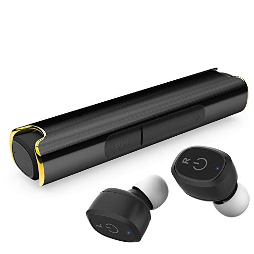 Wireless Earbuds, Allytech Mini S2 TWS Stereo In-Ear Wireless Earphone with Mic IPX7 Waterproof Sweatproof Sports Headset with Magnetic Charging Box for iPhone Android (Black)