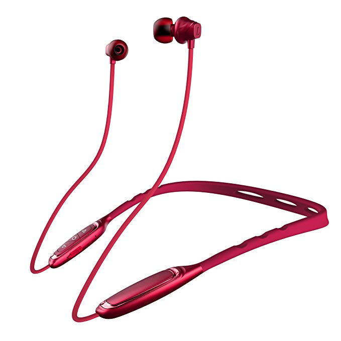 Bluetooth Headphones, VitmdtX Wireless Headphones Neckband Magnetic HD Stereo Earbuds Sport Earphones Bluetooth 4.1 w/Mic IPX5 Sweatproof for Gym Workout Running (Playtime Up To 17 Hours) (Rose)