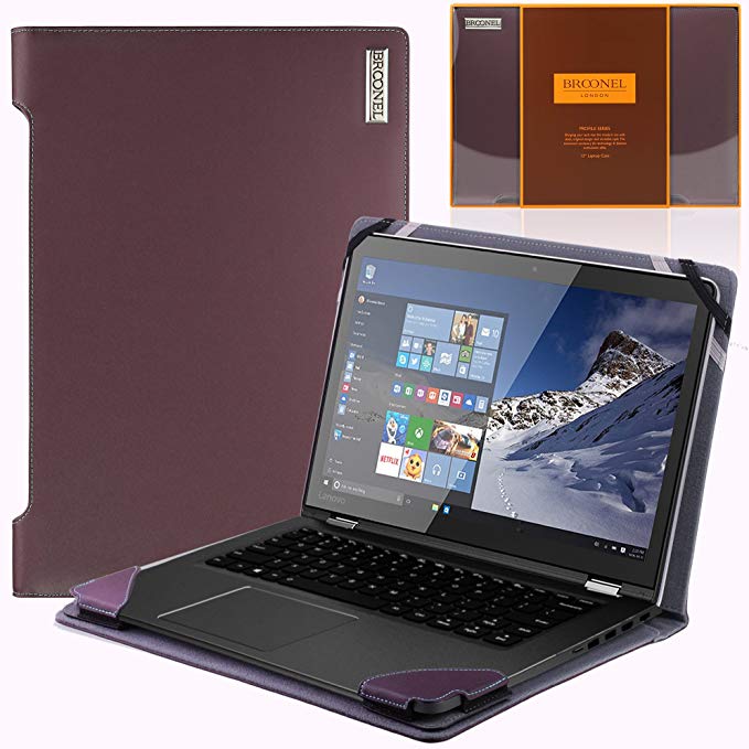 Broonel London - Profile Series - Purple Vegan Leather Luxury Laptop Case Cover Sleeve For The LENOVO YOGA 510 15.6