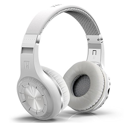 Bluedio H+(Turbine) Bluetooth 4.1 Stereo Wireless Headphones Hifi with Bulit-in Microphone Noise Cancelling (White)