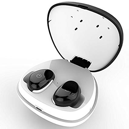 Pairyosi Portable Touch Control Waterproof Wireless Bluetooth Two Earbuds Charging Port Box Two Earbuds V4.2+EDR Compatible With All Bluetooth Devices( BLACK )