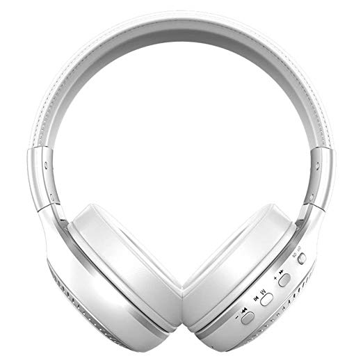 Original Zealot B19 Stereo Wireless Headset Bluetooth headphone Headband Headset Handsfree With Mic FM Radio TF LED Indicators For Computer PC Smartphone mp3 (White Silver)