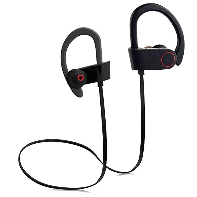 Tagwiss Bluetooth Wireless Headset: Wireless Bluetooth Earphone: True Stereo Earphones: 8 Hours Battery: Hands-free Headset: Sports Wireless Headphone for Running and iPhone. (Black)