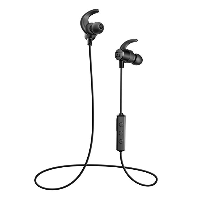 Bluetooth Headphones TaoTronics Sweatproof Wireless Headset Sports Earphones 8 Hours 4.2 Magnetic Earbuds (IPX6 Waterproof, aptX Stereo, cVc 6.0 Noise Cancelling Mic)