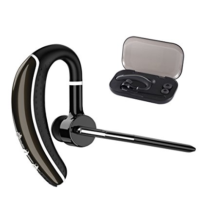 COMEXION Bluetooth Headset, Wireless Earpiece V4.1 Ultralight HandsFree Business Earphone with Mic for Business/Office/Driving (Black)