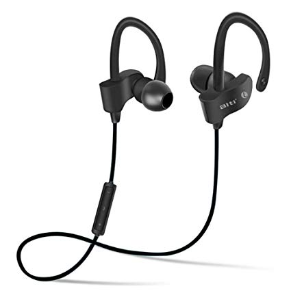 ALTI Bluetooth 4.1 Headphones With Mic, Noise Cancelling Best Wireless Sports SweatProof EarBuds, IPX7 WaterProof Headset For Gym, Running 7 Hour Battery. Zippered Case Include