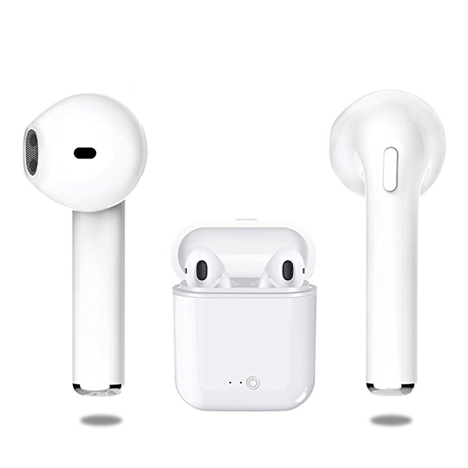 Wireless headphones Bluetooth Earbuds with Mic Stereo Surround Sound for Running & Fitness Bluetooth 4.2 Technology Compatible with Any Phones & Computer - Pure White