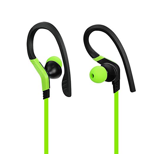 JIFFY Headphones V4.1 Wireless Sport Stereo In-Ear Noise Cancelling Sweatproof Headset with Mic for iPhone 7 Samsung BLU Moto and Android Phones-grass (green)