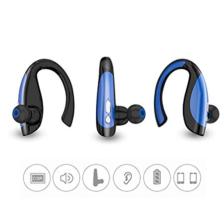 Stereo Wireless Bluetooth Headphone,MeiLiio X16 Single Sided Multi Functional In-Ear Hands-free Headset Earbuds Car Sports Earpiece with Mic for iPhone Samsung and Other Bluetooth Smartphone, Blue