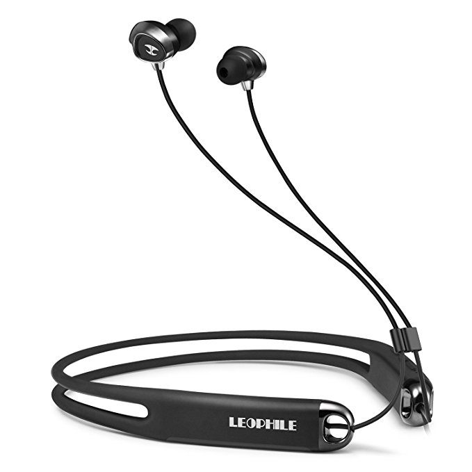 LEOPHILE EEL IP67 Waterproof Sports Neckband Bluetooth Headphones, Wireless Stereo Headset w/Mic, Sweatproof In Ear Earbuds Soft Silicone Design for iPhone LG Gifts for Women/Men/Dad/Father