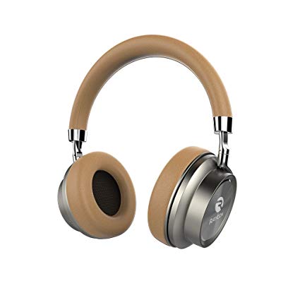 Raycon H50 Wireless Over Ear Headphones Comfortable Bluetooth Headset with Mic and Audio Cable for Wired Mode - Gold