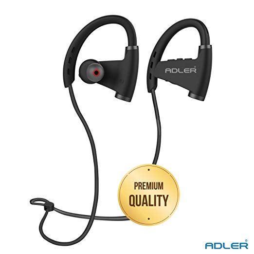 Adler GX-710 Sweatproof Wireless Earphones Bluetooth 4.1 Exercise Earphones with Microphone Support (Black/Red)