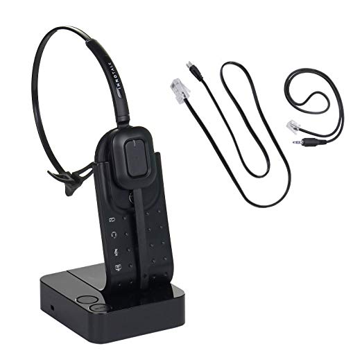 Wireless Headset Polycom VVX500, VVX600, VVX1500 with Polycom EHS cord - Desk office phone call center Wireless headset