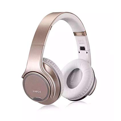 WearPai Bluetooth Headphones Over-Ear 2 in1 Foldable Wireless Headphones with Twist-out Speaker Stereo Headset Hi-Fi Stereo Headset with High-Resolution Audio (Rose Gold)