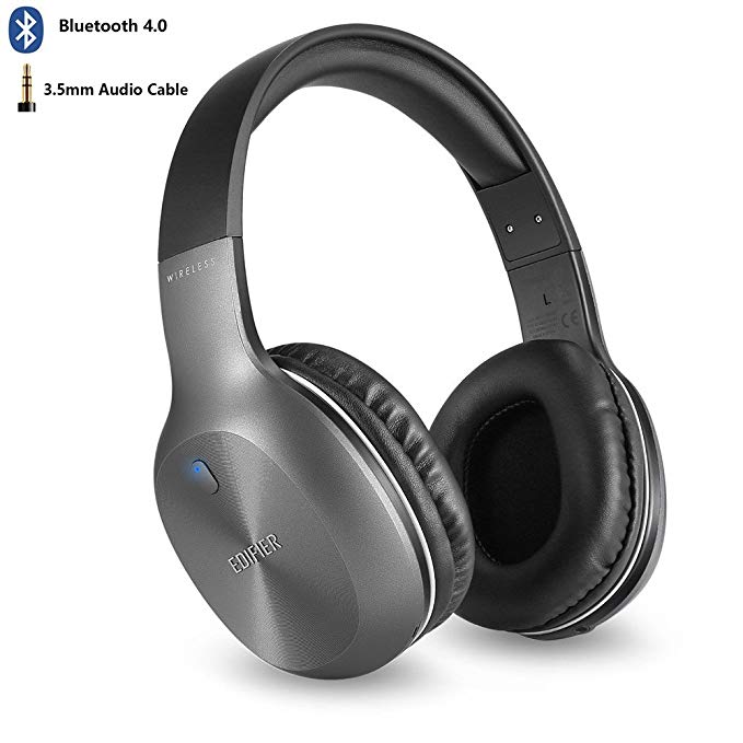 Edifier W806BT Bluetooth Headphones, 40mm Driver Wireless Noise Cancelling Headset with Microphone, 70 Hours for Music & Talking, Excellence Sound Experience for Computer, Phones, Pad(Grey)