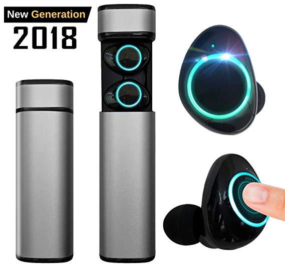 Bluetooth Headphones Wireless Earbuds with Charging Case In-Ear Noise Cancelling Headset with Mic Waterproof for iPhone and Android Touch Control Deep Bass 3D Stereo Sound LATEST TECH 2018 by BANGTONE