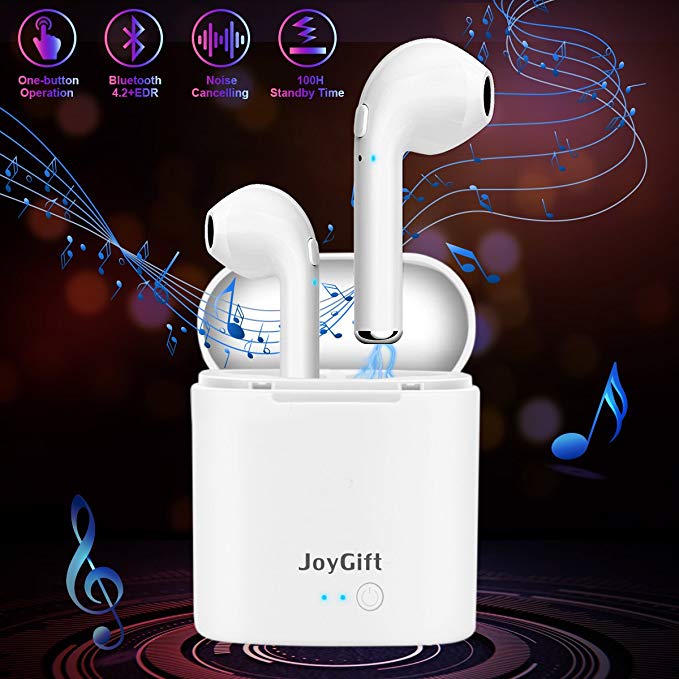 Wireless Earbuds,Bluetooth Earbuds Wireless Headphones In-ear Earphones Mini Stereo Earpiece with Noise Cancelling Mic and Charging Case for iPhone X 8 Plus 7 6 6s 5 IOS Samsung Galaxy Android Phones