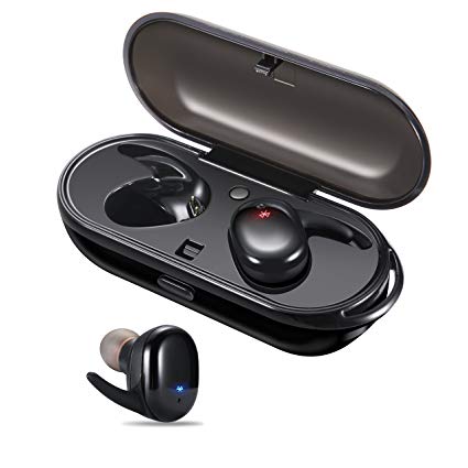 Wireless Earbuds With Charging Case Touch Control Bluethooth Wireless Earphones With Microphone Noise Canceling Sweatproof Stereo Wireless Headphones For iPhone iPad and Most Android Phones (Black)