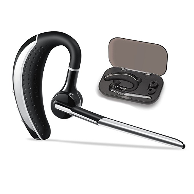 Bluetooth headset, Hands free Wireless Bluetooth Earpiece V4.1 with 6.5-Hr Talktime and Noise Cancellation Mic for iPhone and Android cell phones for Driving/Business/Office/Workout